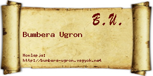 Bumbera Ugron névjegykártya